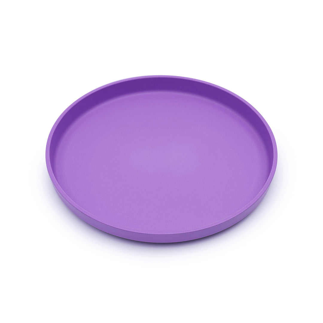 Purple round tray on a white background