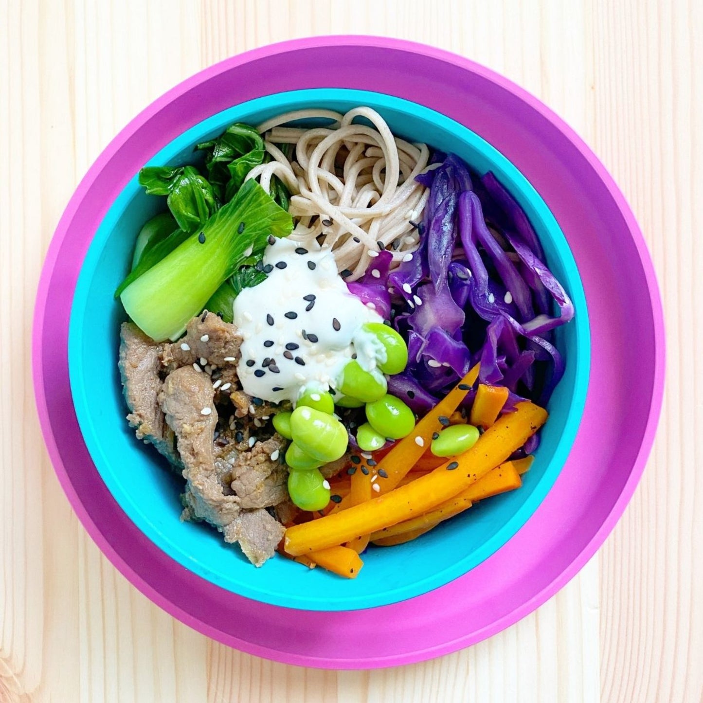 Healthy food in Bamboo Bowl