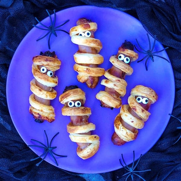 Spooky Sausage Mummies