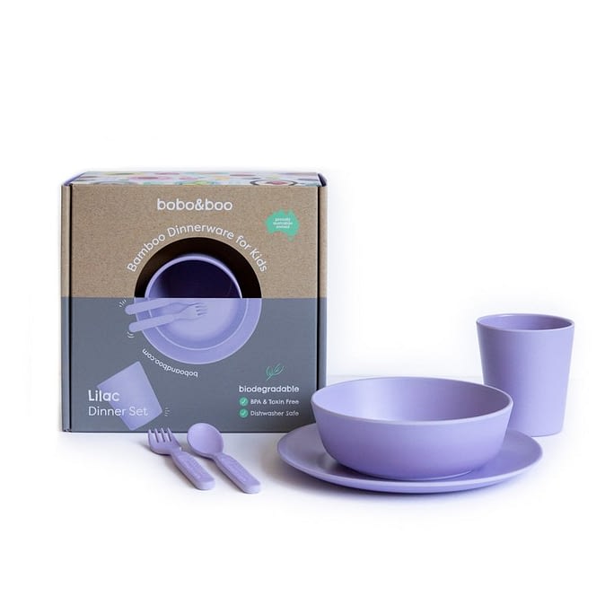 Bobo&boo Bamboo & Plant-based Kids Dinnerware, Non Toxic & BPA free