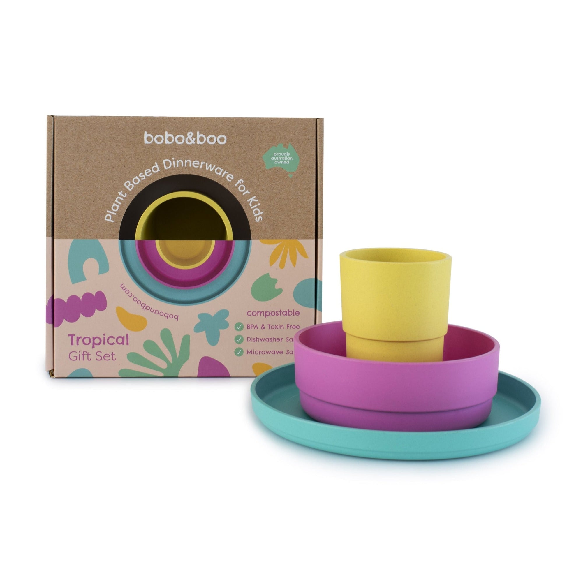 Bamboo Tropical plant-based dinnerware set