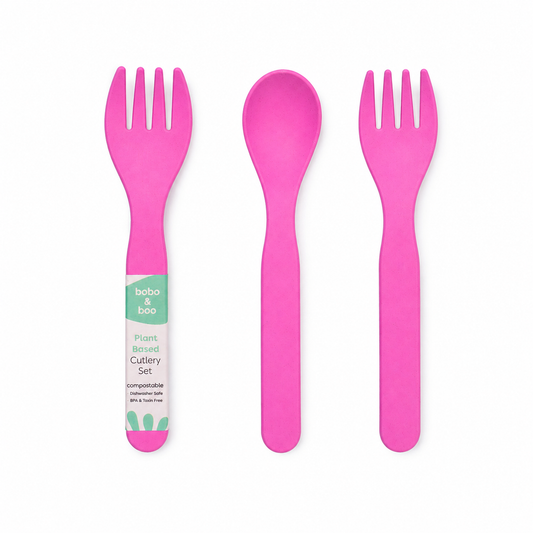 Bobo&boo Pink Cutlery Set Plant-Based
