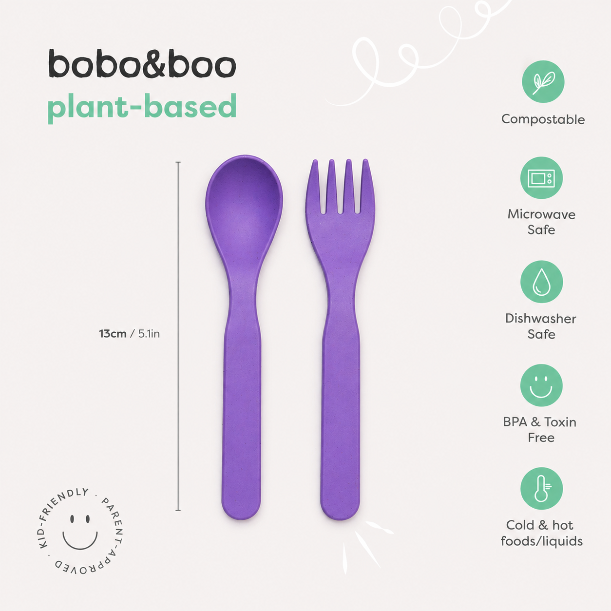 Plant-Based Cutlery Set - Purple (13cm) (PRE ORDER)