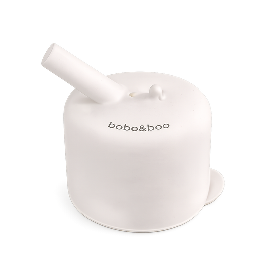 Universal Silicone Cup Lid - Sip & Straw (White)