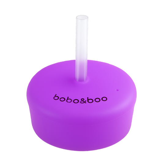 Universal Silicone Cup Lid - Straw (Purple)
