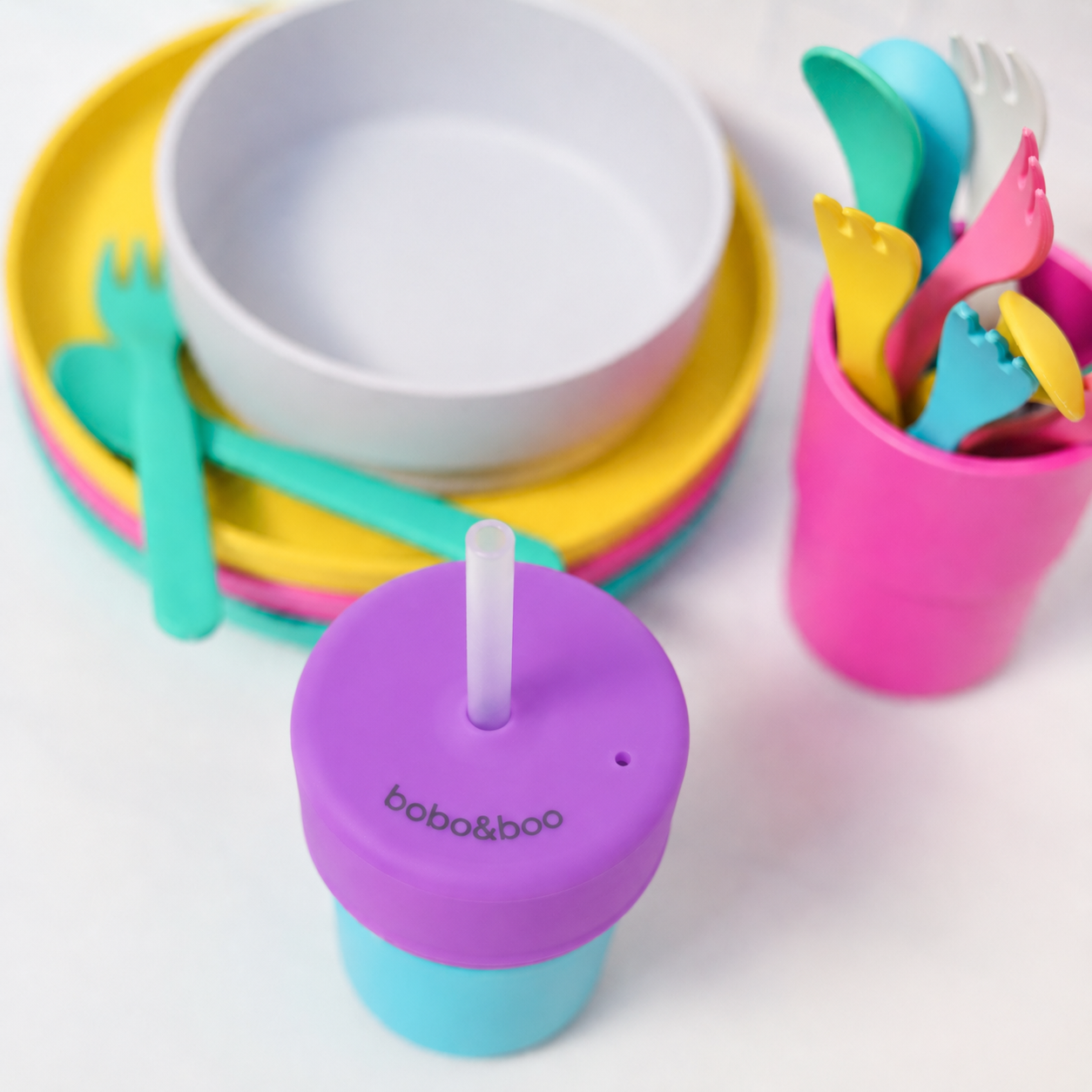 Universal Silicone Cup Lid - Straw (Purple)