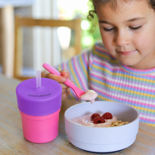 Universal Silicone Cup Lid - Straw (Purple)