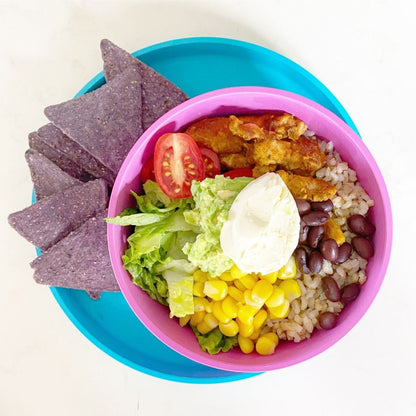 Bamboo Bowl with Healthy Food