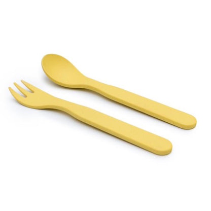 Bobo&boo fork & spoon next to each other side view