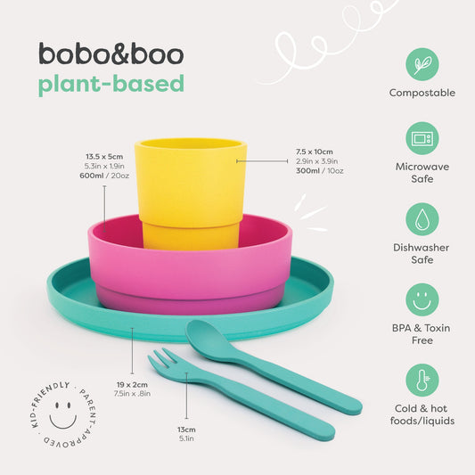 Bamboo Tropical plant-based dinnerware set