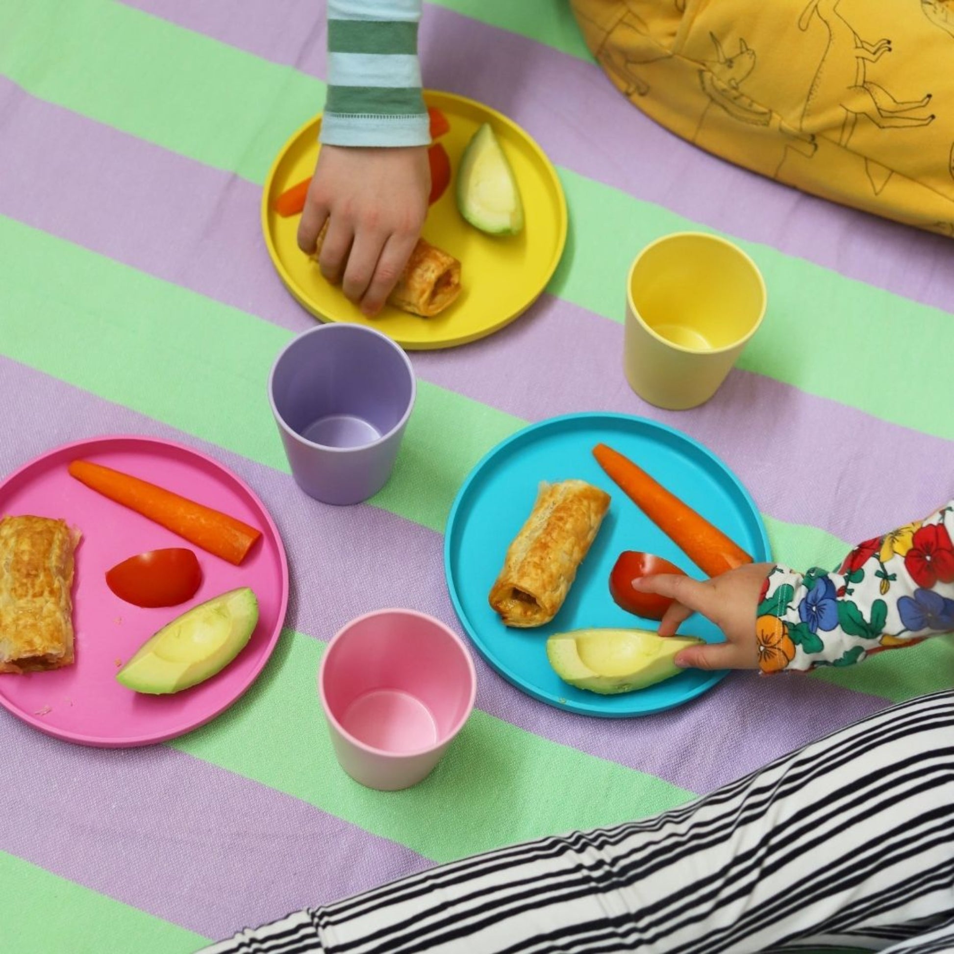 Bamboo plate with snack